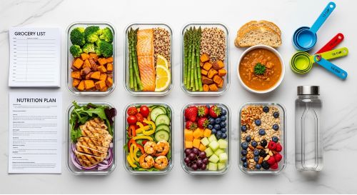 Organized meal prep containers with balanced nutrition for chronic disease dietary management