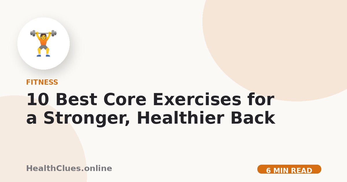 10 Best Core Exercises for a Stronger, Healthier Back