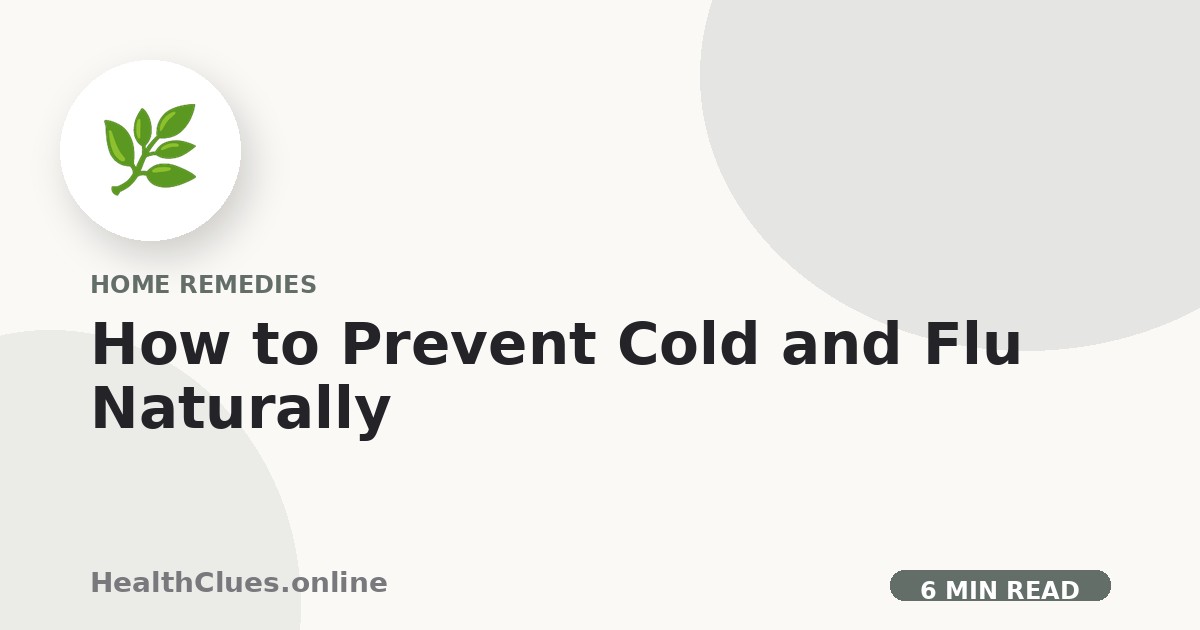 How to Prevent Cold and Flu Naturally