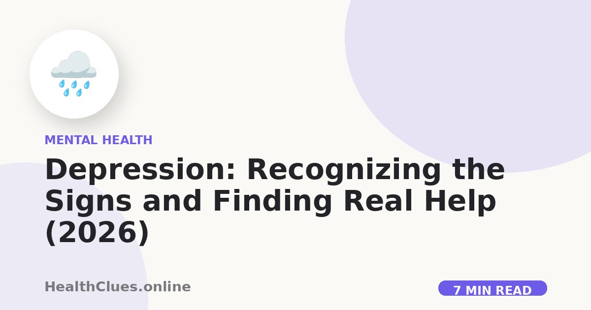 Depression: Recognizing the Signs and Finding Real Help (2026)