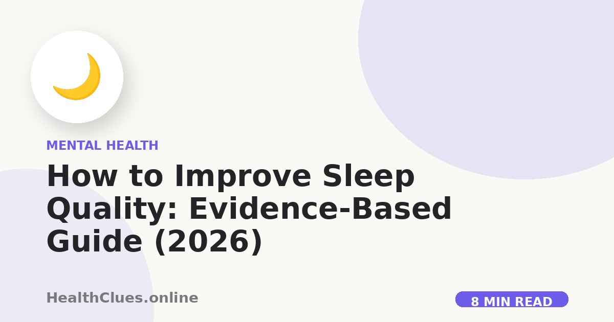 How to Improve Sleep Quality: Evidence-Based Guide (2026)