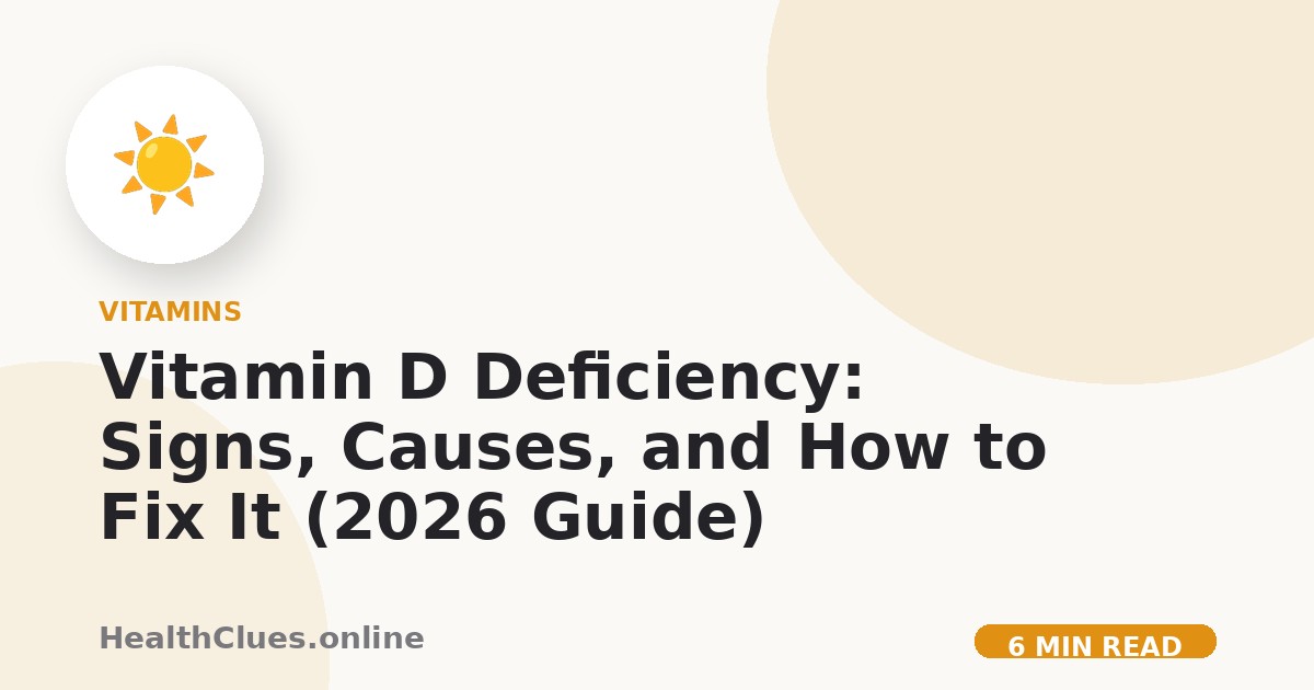 Vitamin D Deficiency: Signs, Causes, and How to Fix It (2026 Guide)
