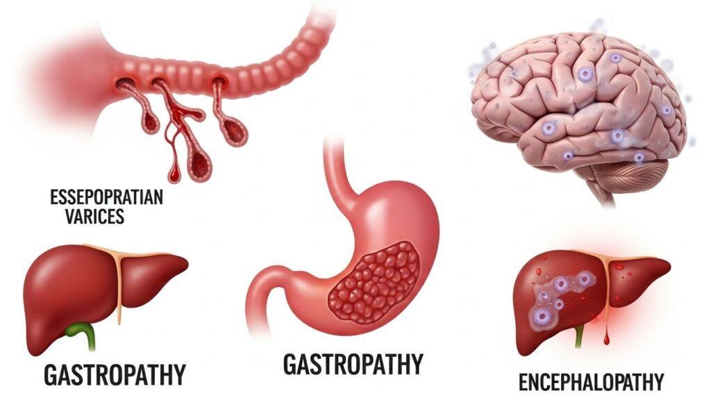 Liver cirrhosis complications in alcohol use disorder